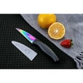 thumbnail image 7 of SiliSlick Stainless Steel Santoku Knife Set, Titanium Coated, Black Handle, 5-Piece, 7 of 7