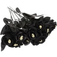 thumbnail image 2 of Deago 10 Pcs Halloween Decorations Artificial Black Roses Halloween Flowers with Skull Head Faux Silk Rose Bouquets for for Wedding Party Home Decor, 2 of 9