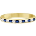 thumbnail image 2 of Channel-Set Blue Sapphire and Diamond Ring 14k Yellow Gold (0.40ct), 2 of 2