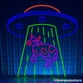 thumbnail image 3 of Glowneon UFO Abduction Cow Neon Sign, Alien Abducting Cow Led Sign, UFO Sign, Gaming Room Decor, 3 of 4
