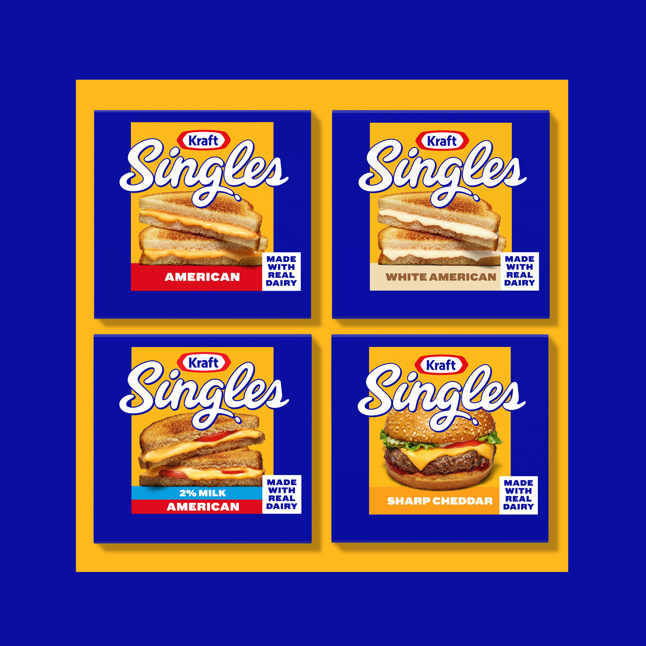 Kraft Singles 2% Pasteurized Prepared Cheese Product American Slices, 22 Count Pack
