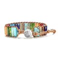 thumbnail image 2 of Pulsera de piedra imperial tejida a mano con cordón de mano, estilo retro artístico y creativo, 2 of 6