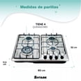thumbnail image 3 of Parrilla A Gas 4 Quemadores Acero Inoxidable Empotrable, 3 of 6