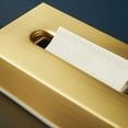 thumbnail image 3 of Injueey Caja rectangular dorada de acero inoxidable 304, solución de almacenamiento duradera y moderna para caja de pañuelos de papel Almacenamiento y organización del hogar, 3 of 6