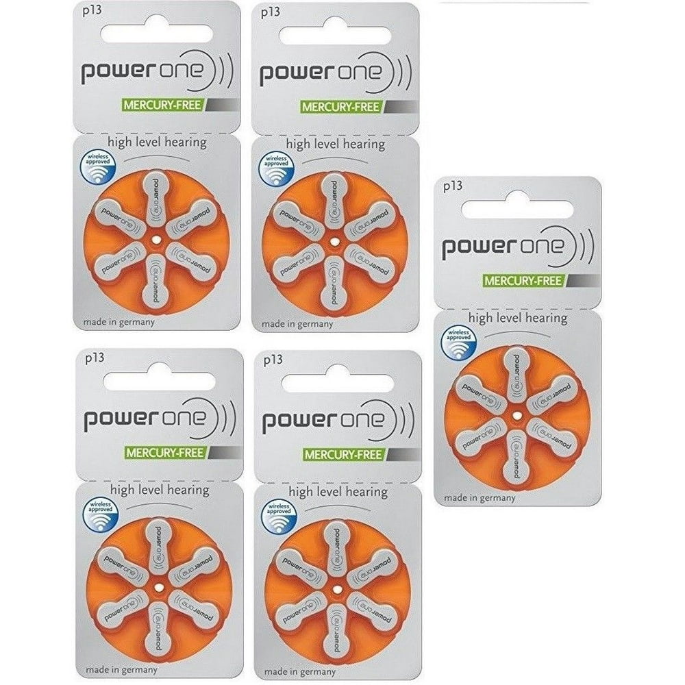Hearing Aid Battery Powerone size 13 made in Germany Genuine 30 Batteries