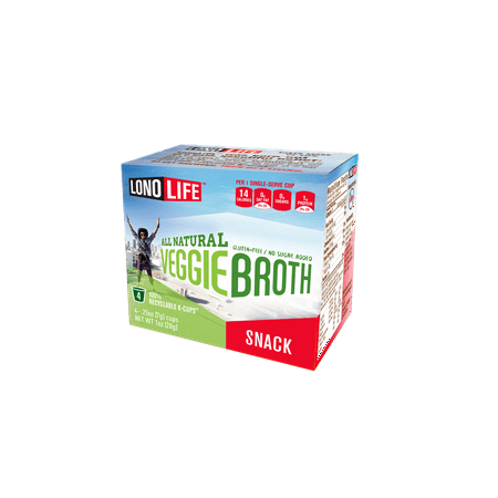 Veggie Stock - LonoLife Veggie Broth Snack, Single Serve Cups, 4 Count