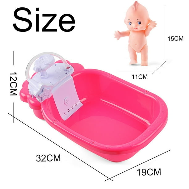 Cuna Y Bañera 2 En 1 Para Muñecas RedCrab | 24 Accesorios Con Ducha Funcional, Muñeca De 30 Cm Incluida