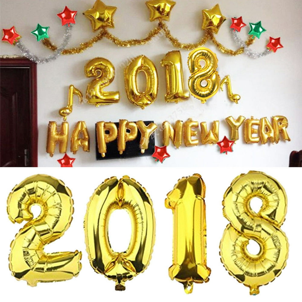 16 inches 40 inches "HAPPY NEW YEAR 2018 "Letter Foil
