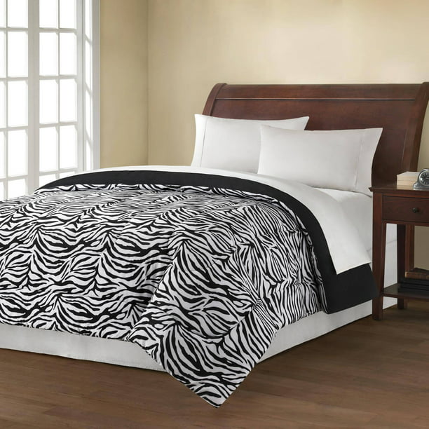 Mainstays Full or Queen Zebra Print Comforter, 1 Each - Walmart.com