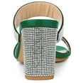 thumbnail image 3 of BLISSFUL STEP Sandales à Talon Épais à Strass pour Femme Vert (Taille 7), 3 of 5