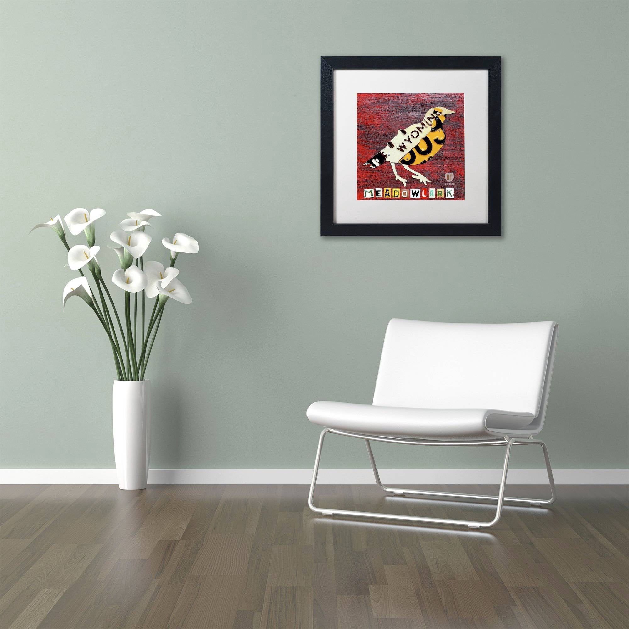Trademark Fine Art 'Wyoming Meadowlark' Canvas Art by Design Turnpike, White Matte, Black Frame