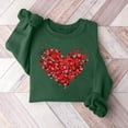 thumbnail image 2 of Goodeals Clearance Deals,Valentine's Day Sweatshirts for Women Crewneck Long Sleeve Fleece Pullover Casual Loose Fit Heart Printed Tops for Teen Girls(Green,S), 2 of 4