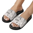 thumbnail image 5 of GZHJMY Stylish Slides for Women Men, Black and White Flower Bush Soft Flexible Slip-on Sandals Slippers, 5 of 7