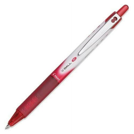 Pilot 26108 VBall RT Retractable Rolling Ball Pen - Fine Pen Point Type - 0.5 mm Pen Point Size - Red Ink - Red Barrel - 1 Each