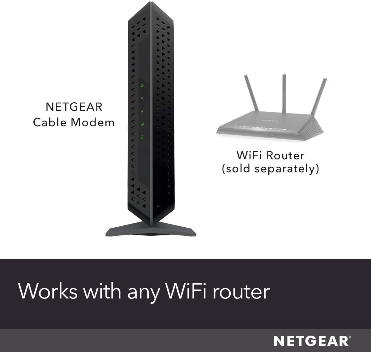 NETGEAR 24x8 Cable Modem, DOCSIS 3.0 | Certified for XFINITY by Comcast, Spectrum, COX & more (CM600-100NAS)