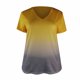 thumbnail image 5 of Gibobby Camiseta Powerblend con Cuello en V Blusa de color Short Plus Tops Camiseta de mujer Tamaño Manga desvanecida Blusa de mujer con cuello en V informal(Amarillo,CH), 5 of 5