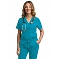 thumbnail image 4 of Green Town Scrubs for Women Scrub Set - Jogger Pant and Tuck-In V-Neck Top, 5 Pockets, Yoga Waistband, Nursing Uniform, 4 of 8