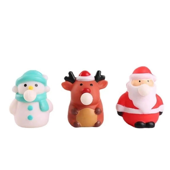 Christmas Themed Santa and Elk Squishy for Adults Eyes Pop Out Sensory Gadget Soft Tactile Office Desk Accessory Rebound Pressure Relief Tool 1 Pack
