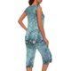 thumbnail image 5 of Conjunto de Verano para las Mujeres Casual Impreso sin Mangas Cuello Redondo Y Pantalones Recortados de Dos Piezas, 5 of 8