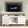 thumbnail image 3 of Vabches Fluted TV Stand for TVs Up To 75", Entertainment Center Console Table with Large Storage Cabinet and Adjustable Shelves, White, 3 of 8