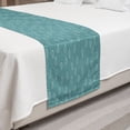 thumbnail image 2 of Wave Bed Runner, Abstract Pattern in Calm Colors and Fish Sketches Nautical Sea Animals Doodle, Decorative Bedding Scarf for Hotels Homes and Guestrooms, Queen, White and Pale Teal, by Ambesonne, 2 of 2