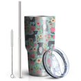 thumbnail image 2 of 30oz Cute Pitbull Terriers Dog and Flowers Tumblers Stainless Steel Tumbler with Lid and Straw,Vacuum Insulated Double Wall Travel Tumbler Cups Mug with Cleaning Brush for Coffee,Tea, 2 of 7