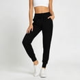 thumbnail image 3 of Arlun Womens Tapered Leg Jogger Pants with Pockets Soft Loose Fit Elastic Waist Comfortable Athletic Wear for Everyday Simple Stylish Pure Color Workout Trousers Black M, 3 of 4