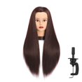 thumbnail image 1 of Headfix Cabeza de maniquí de pelo largo de 26 a 28 pulgadas, fibra sintética, peluquería, práctica de peinado, cabeza de entrenamiento, maniquí de cosmetología, cabeza de muñeca con abrazadera (6F1919, 1 of 5