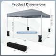 thumbnail image 3 of Gymax 10 x 10 FT Pop up Canopy Tent w/Carrying Bag 4 Sandbags 8 Stakes 4 Wind Ropes Grey, 3 of 10