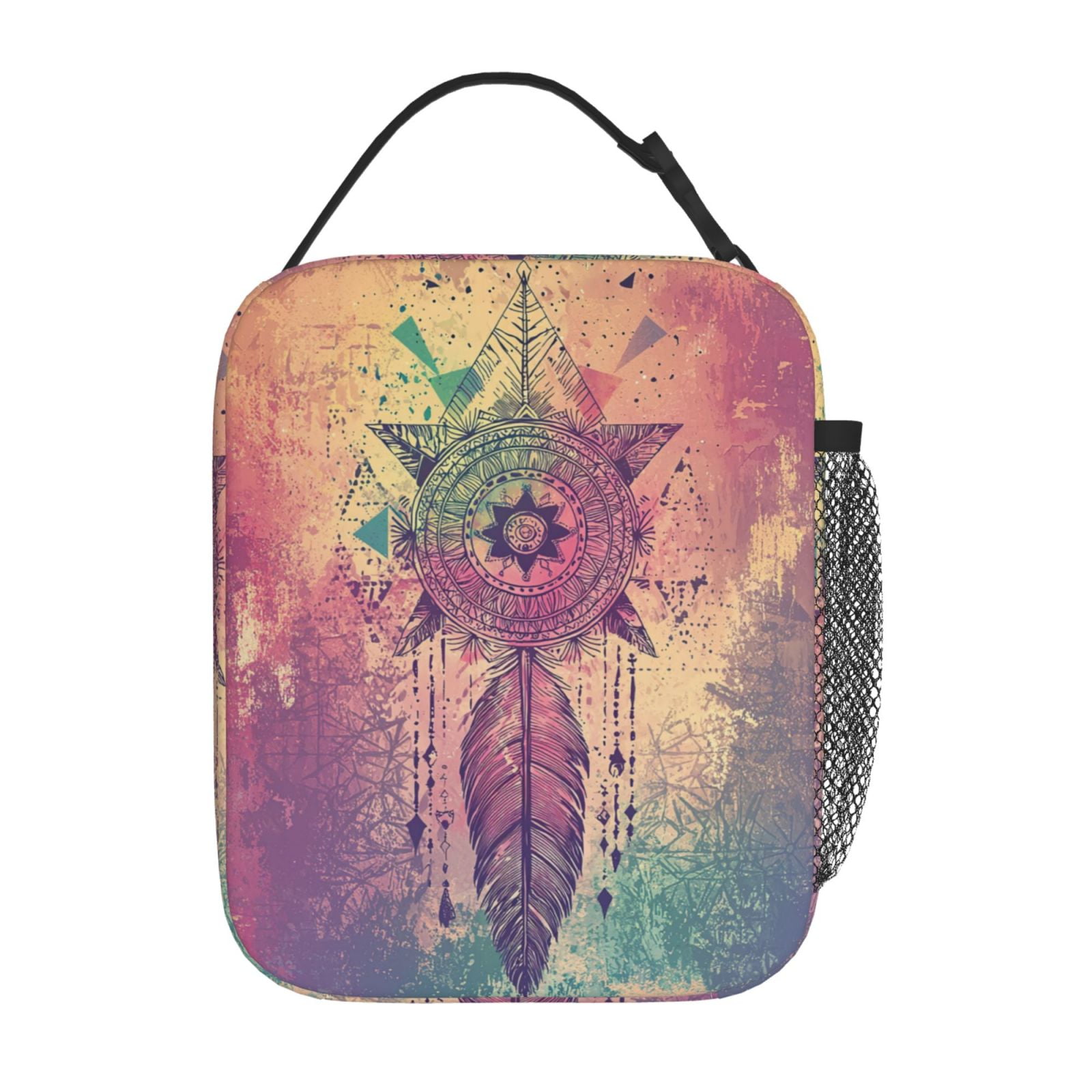 Boho Lunch Box Reusable Portable Lunch Bag Tote Bag for Work Picnic Hiking