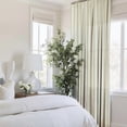 thumbnail image 3 of NICETOWN Linen Curtains for Bedroom, Striped Semi Sheer Curtains Light Filtering Privacy Farmhouse Back Tab Drapes for Living Room, Grass Green, 52"x96", 2 Panels, 3 of 8