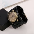 thumbnail image 4 of Reloj de pulsera Minnieouse para hombre, correa de cuero, cuarzo, negro, 4 of 6