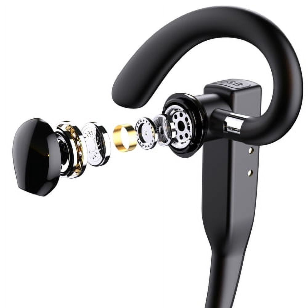 Visland Wireless Bluetooth Headset Earpiece Business Earphones Cell Phones HD Stereo Sweatproof Headsets for Hands Free Workout Noise Cancelling Earbuds