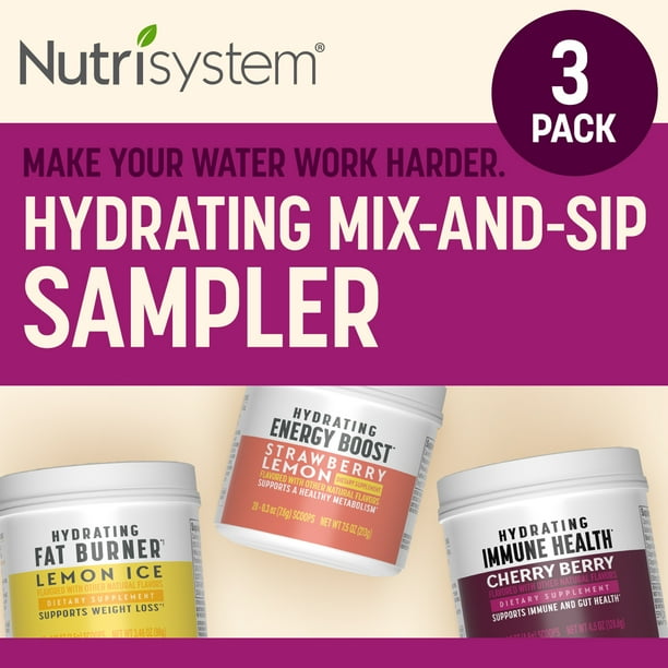 Nutrisystem MixandSip Sampler, 3Pack of Hydrating Energy Boost