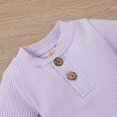 thumbnail image 4 of MesaSe Newborn Infant Baby Boy Girl Winter Clothes Ribbed Solid Button Long Sleeve Tops Pants 2PCS Set Orange 0-3 Months, 4 of 10