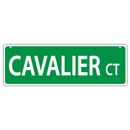 Tri Cavalier King Charles Spaniel - Plastic Street Signs: CAVALIER COURT (KING CHARLES SPANIEL) | Dogs
