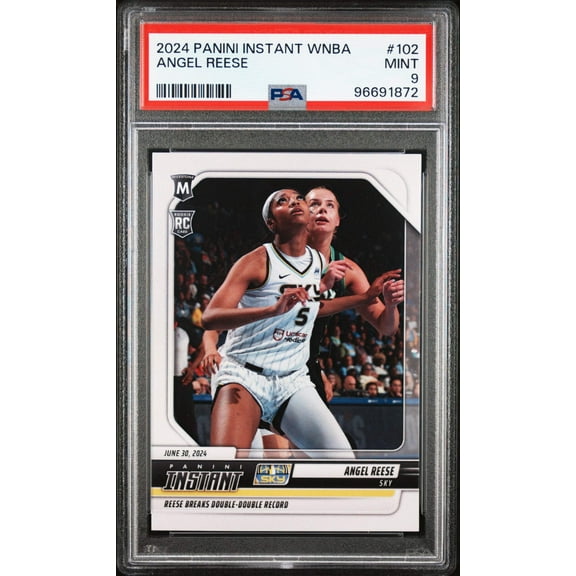 Graded 2024 Panini Instant WNBA Angel Reese #102 Rookie RC Basketball Card PSA 9 Mint