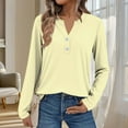 thumbnail image 2 of Fall Outfits for Women 2025, Yigetop Women Fashion Casual Long Sleeve Button Tops Shirts Blouses Tops Long Sleeve Shirts for Women Beige L, 2 of 6