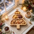 thumbnail image 5 of Christmas Wooden Snack Tray, Tiered Christmas Tree Shaped Charcuterie Board, Natural Wood Serving Platter, Festive Multi Compartment Tray For Cookies, Candy, Tabletop Decor For Christmas Party, 5 of 6