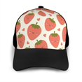 thumbnail image 3 of Yiaed Hand Drawn Strawberry Print Baseball Cap Dad Hat Polo Style Plain Blank Adjustable Size, 3 of 5