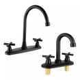 thumbnail image 1 of Llaves Fregadero Cocina y Lavabo Baño Alfa Negro Mate Cruceta, 1 of 6
