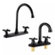 thumbnail image 1 of Llaves Fregadero Cocina y Lavabo Baño Alfa Negro Mate Cruceta, 1 of 6