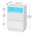 thumbnail image 4 of Nightstand with 2 Drawers, End Table with LED Light Strip, Bedside Table with Fluted Drawer, Side Table, for Bedroom, White, 4 of 10