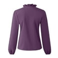 thumbnail image 6 of Tops for Women Trendy Viikei 2025 Fall Womens Tops Plus,Womens Fall Fashion 2025 Womens Tops under $5,Women Casual Full Sleeve V-Neck Tops Loose Plus Size Women Clothing Purple S, 6 of 6