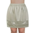 thumbnail image 1 of Jupon Femme Taille Élastique Dentelle Patchwork Satin Mini Jupe sous-Robe Nuisette, 1 of 5