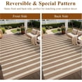 thumbnail image 2 of Enyhom Waterproof Outdoor Rug 5'x8', Reversible Striped Patio Rug, Plastic Straw Outdoor RV Carpet for Outsides, Patio, Camping, Balcony, RV and Deck, Brown/Beige, 2 of 6