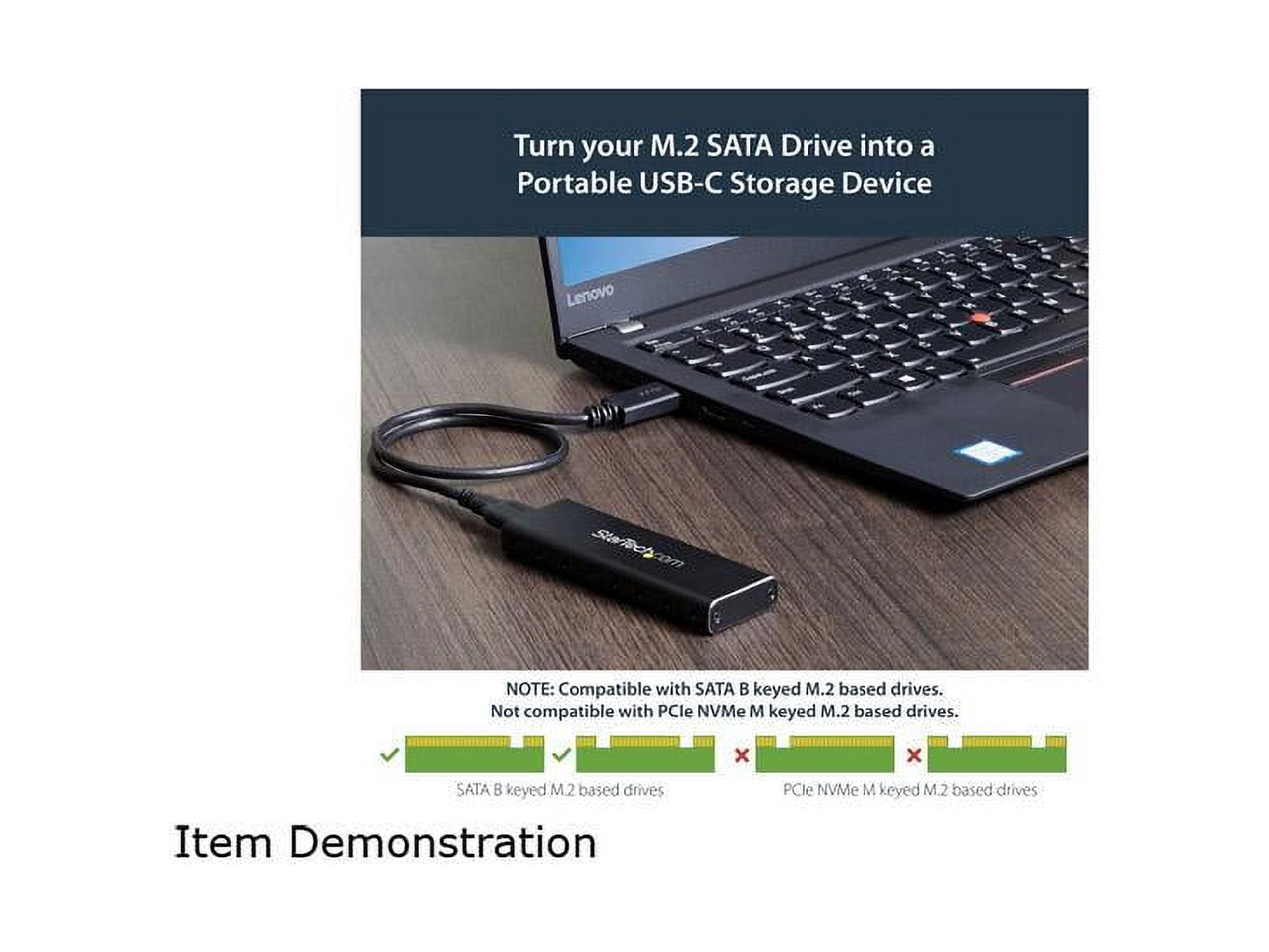 StarTech.com SM2NGFFMBU33 M.2 SSD Enclosure for M.2 SATA SSDs - USB 3.0 (5Gbps) with UASP - External M.2 SSD Enclosure - Aluminum