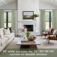 thumbnail image 2 of Mrs.Naturall Sage Green Curtains 38 Inch Wide for Kitchen 2 Panel Sets Rod Pocket Semi Sheer Neutral Linen Light Small Side Windows Bathroom Laundry Room Front Doors Narrow Skinny 38x63 Length, 2 of 8