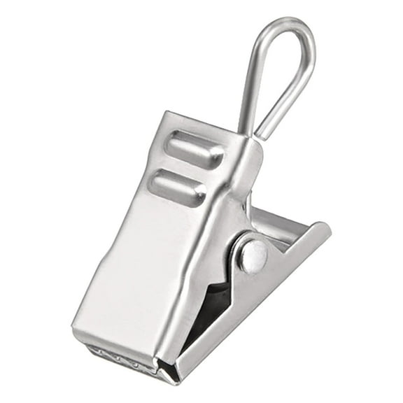 Uxcell 18mm Clip Length Curtain Clips with Hook Metal Silver Tone 30 Pack