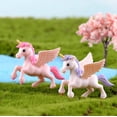 thumbnail image 3 of Heytea Figurines Miniatures de Licorne Cheval Figurine d'Animal Décoration de Jardin Féerique 4 Pcs, 3 of 5